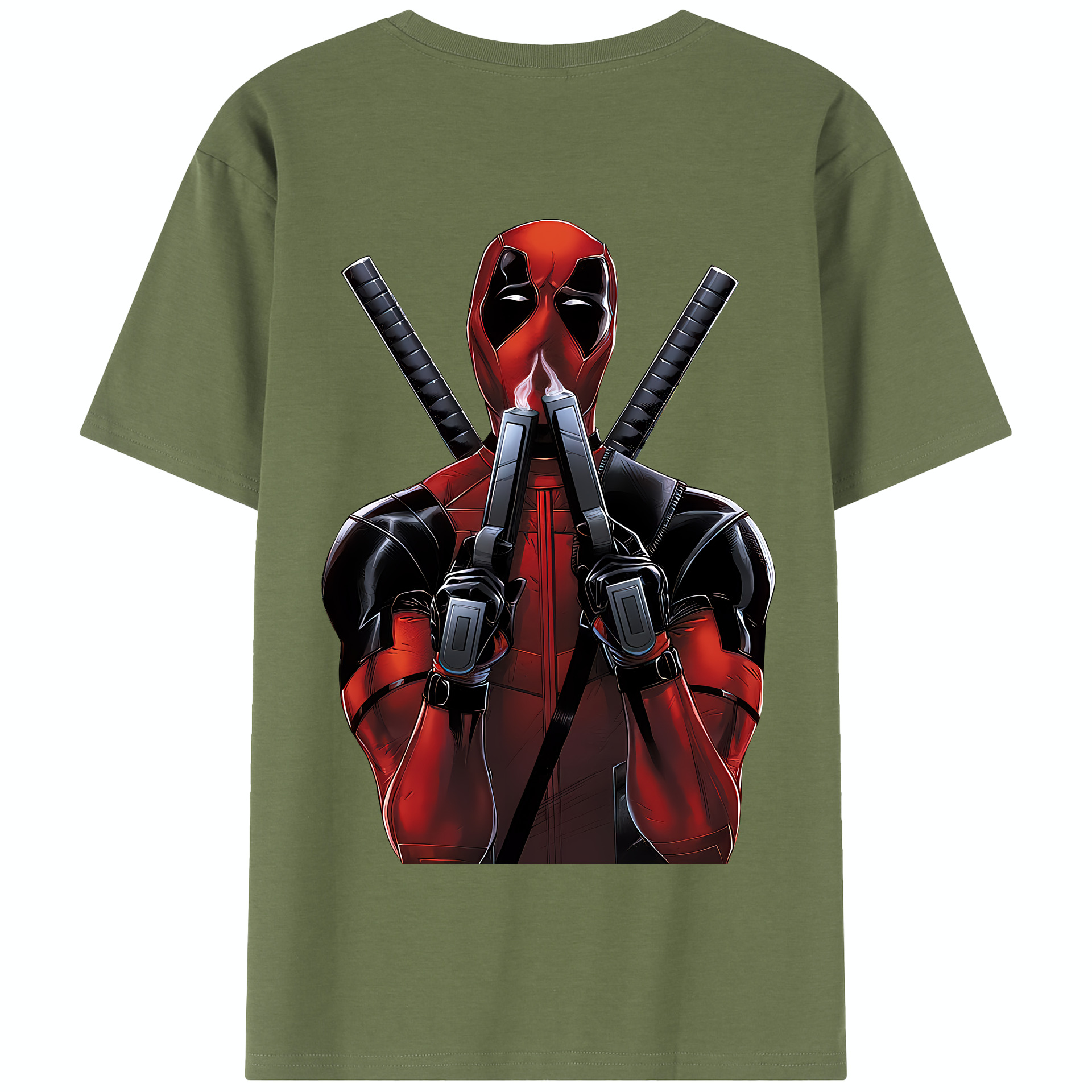 （画像用） Deadpool デッドプール 綿100％半袖Tシャツ（背面プリント）